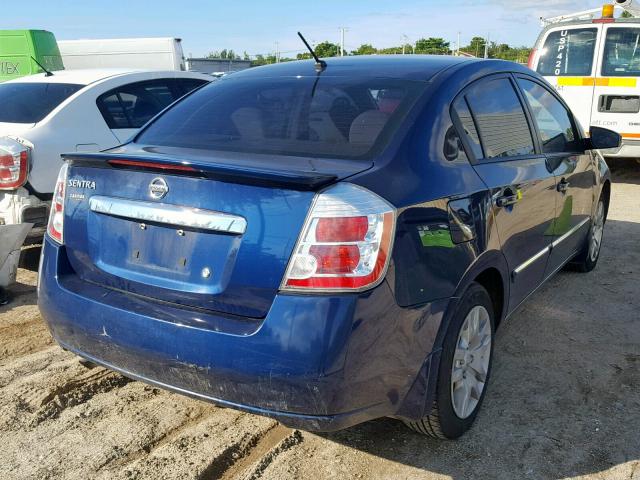 3N1AB6AP9CL725488 - 2012 NISSAN SENTRA 2.0 BLUE photo 4