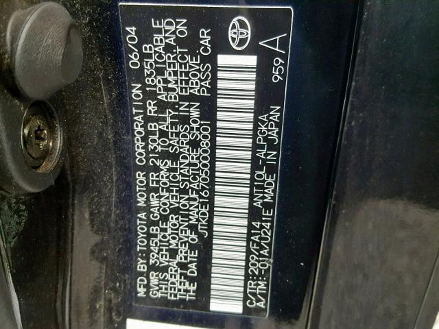 JTKDE167050008001 - 2005 TOYOTA SCION TC Qara foto 10