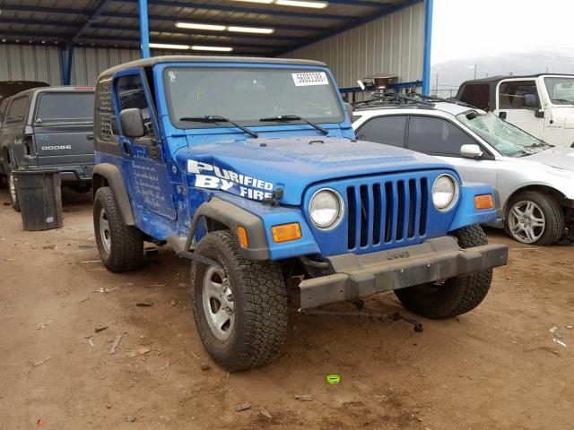 1J4FA39S63P331622 - 2003 JEEP WRANGLER C BLUE photo 1