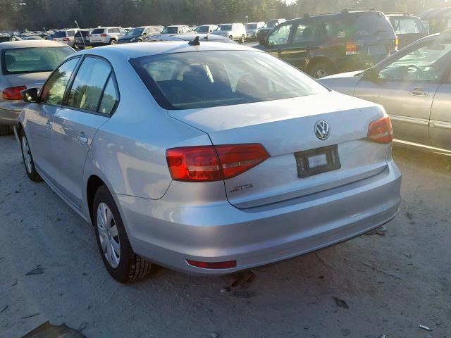 3VW1K7AJ1FM412056 - 2015 VOLKSWAGEN JETTA BASE Արծաթագույն լուսանկար 3