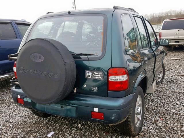 KNDJB723215059666 - 2001 KIA SPORTAGE GREEN photo 4