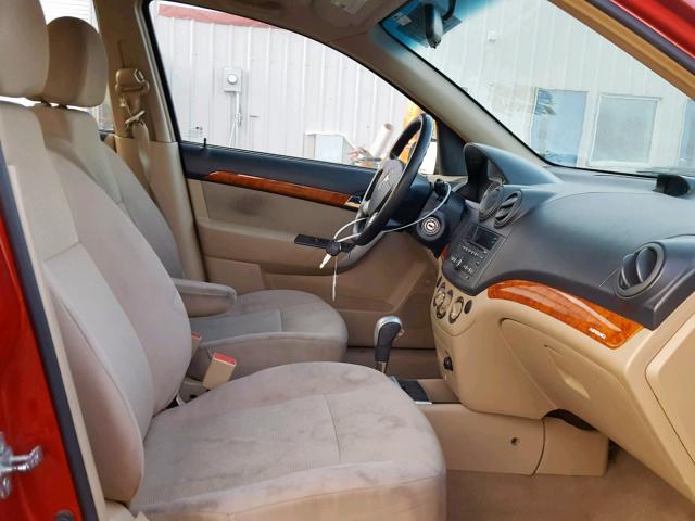 KL1TD5DE0BB224744 - 2011 CHEVROLET AVEO LS RED photo 5