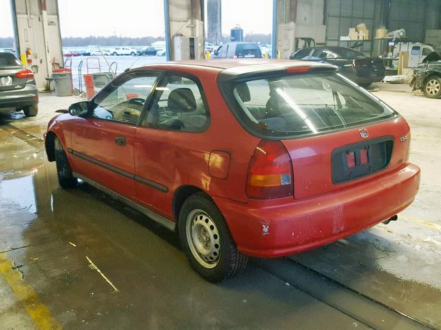 2HGEJ642XWH101148 - 1998 HONDA CIVIC CX RED photo 3