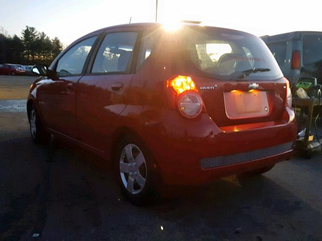 KL1TD66E19B355680 - 2009 CHEVROLET AVEO LS RED photo 3
