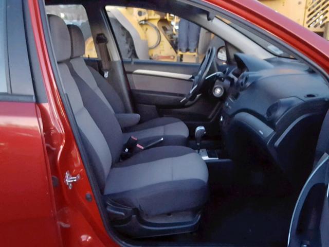KL1TD66E19B355680 - 2009 CHEVROLET AVEO LS RED photo 5