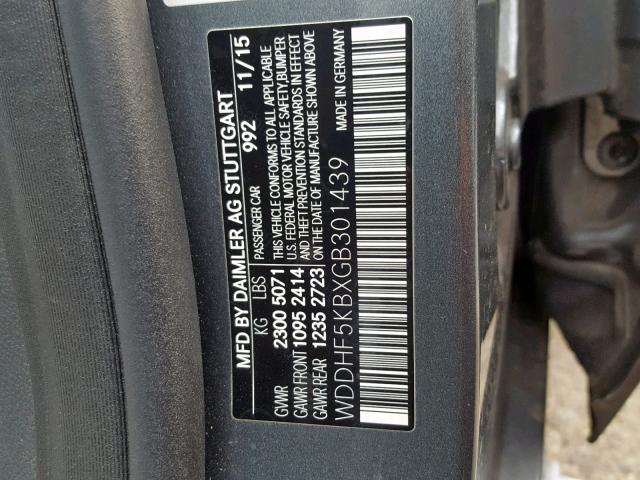 WDDHF5KBXGB301439 - 2016 MERCEDES-BENZ E 350 GRAY photo 10