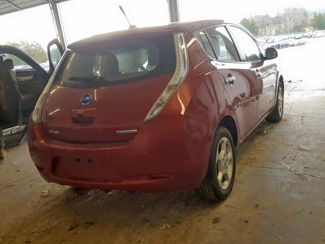 JN1AZ0CP0CT022718 - 2012 NISSAN LEAF SV BURGUNDY photo 4