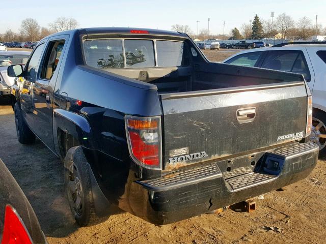 2HJYK16266H535202 - 2006 HONDA RIDGELINE BLACK photo 3