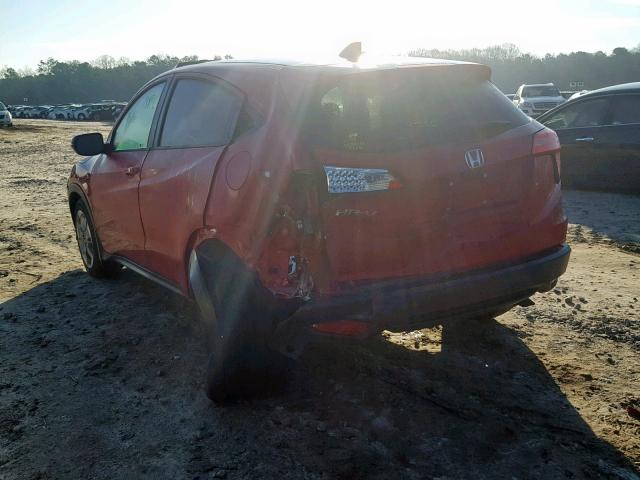 3CZRU5H53HM724664 - 2017 HONDA HR-V EX RED photo 3