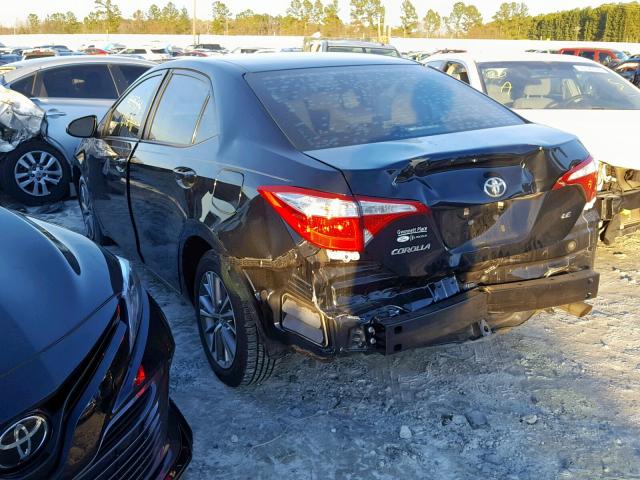 2T1BURHE9FC357614 - 2015 TOYOTA COROLLA L BLACK photo 2