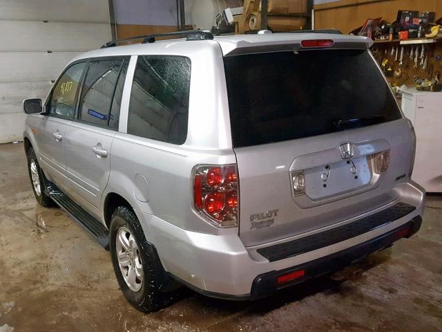 5FNYF18298B000590 - 2008 HONDA PILOT VP SILVER photo 3