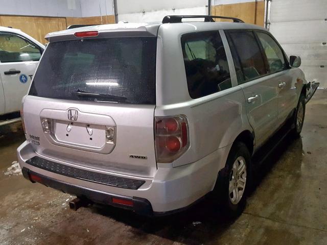 5FNYF18298B000590 - 2008 HONDA PILOT VP SILVER photo 4