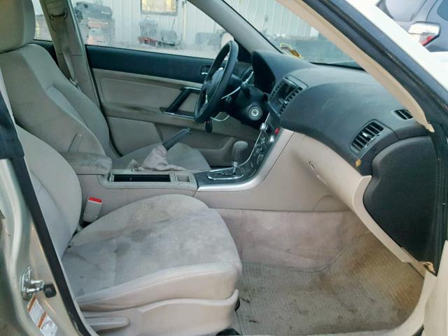 4S4BP61C177328962 - 2007 SUBARU LEGACY OUT TAN photo 5