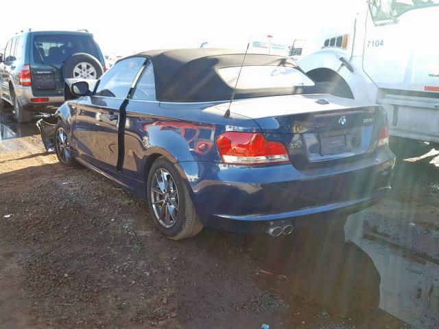 WBAUL7C59BVM80406 - 2011 BMW 128 I BLUE photo 3