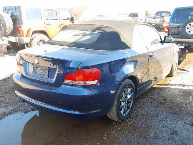 WBAUL7C59BVM80406 - 2011 BMW 128 I BLUE photo 4