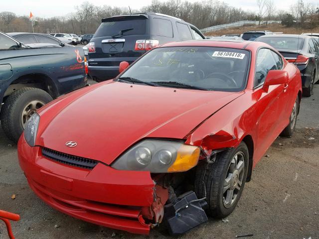 KMHHN65F83U074277 - 2003 HYUNDAI TIBURON RED photo 2