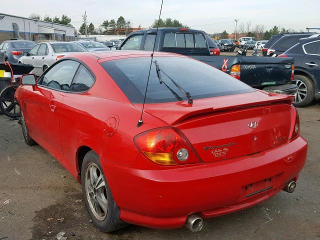 KMHHN65F83U074277 - 2003 HYUNDAI TIBURON RED photo 3