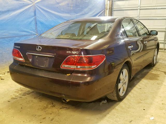 JTHBA30GX65169425 - 2006 LEXUS ES 330 BURGUNDY photo 4