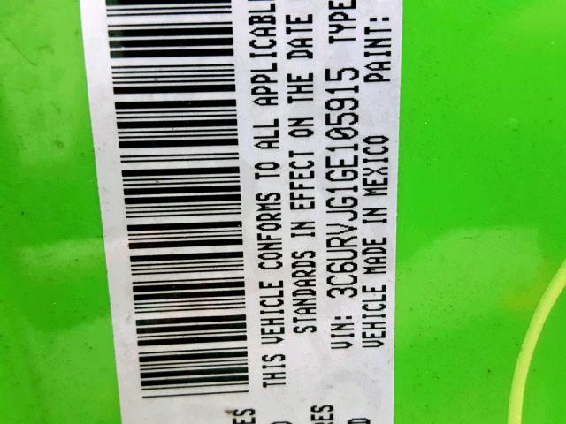 3C6URVJG1GE105915 - 2016 RAM PROMASTER 绿色 照片 10