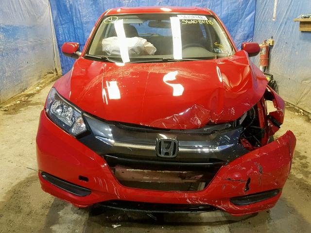 3CZRU6H34HM708073 - 2017 HONDA HR-V LX RED photo 9