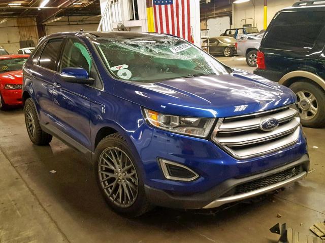 2FMTK4K81FBB00998 - 2015 FORD EDGE TITAN BLUE photo 1