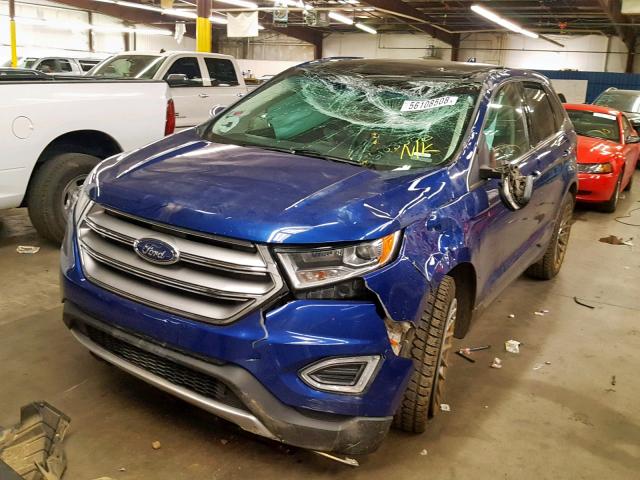 2FMTK4K81FBB00998 - 2015 FORD EDGE TITAN BLUE photo 2