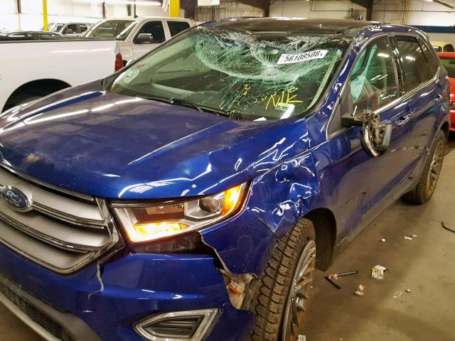 2FMTK4K81FBB00998 - 2015 FORD EDGE TITAN BLUE photo 9