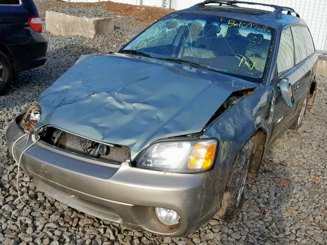 4S3BH686247622254 - 2004 SUBARU LEGACY OUT GREEN photo 2