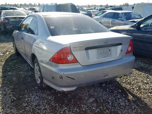 1HGEM22344L029326 - 2004 HONDA CIVIC DX V SILVER photo 3