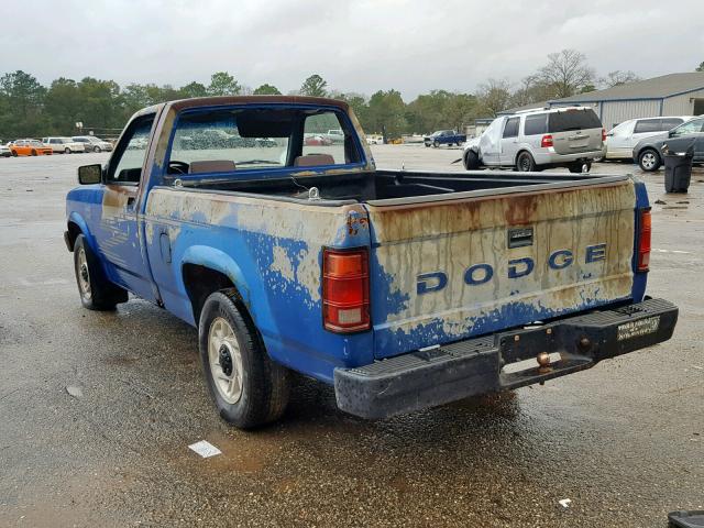 1B7FL26X9PS186346 - 1993 DODGE DAKOTA BLUE photo 3