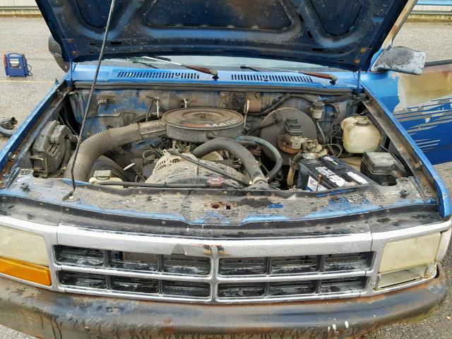 1B7FL26X9PS186346 - 1993 DODGE DAKOTA BLUE photo 7