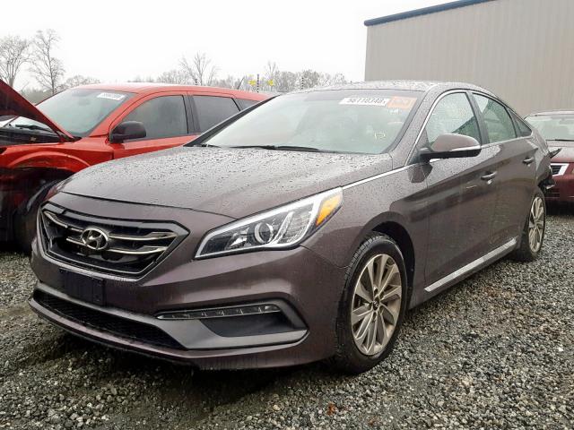 5NPE34AF7FH073952 - 2015 HYUNDAI SONATA SPO BROWN photo 2