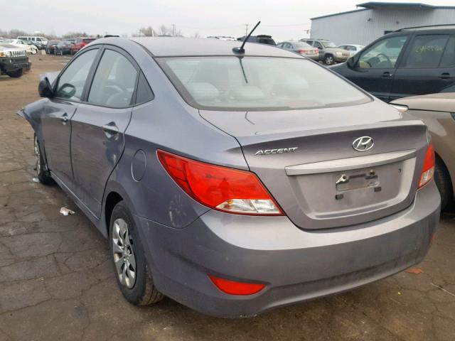 KMHCT4AE5GU092596 - 2016 HYUNDAI ACCENT SE GRAY photo 3