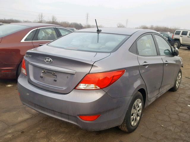 KMHCT4AE5GU092596 - 2016 HYUNDAI ACCENT SE GRAY photo 4