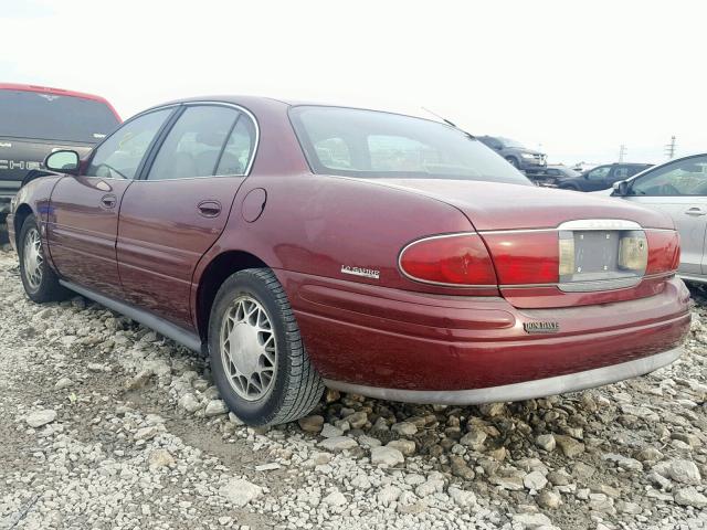 1G4HR54K42U220170 - 2002 BUICK LESABRE LI BURGUNDY photo 3