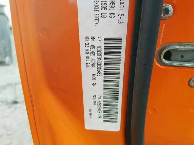 1C3CDFBA8DD318459 - 2013 DODGE DART SXT ORANGE photo 10