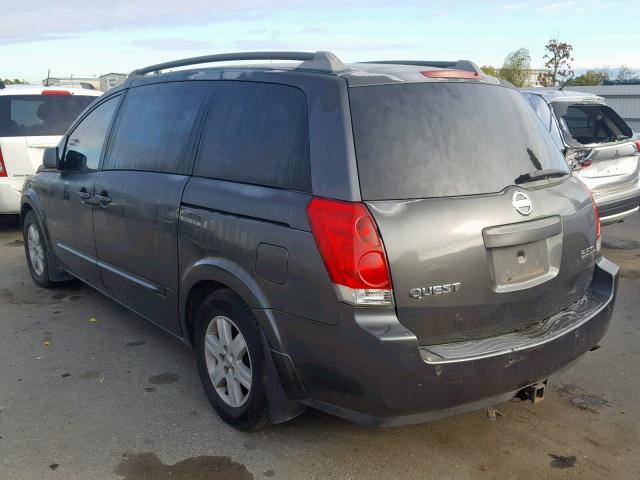 5N1BV28U64N369138 - 2004 NISSAN QUEST S GRAY photo 3