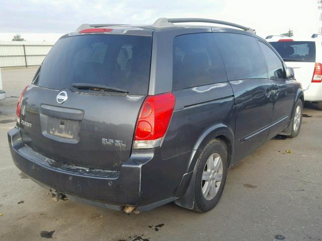 5N1BV28U64N369138 - 2004 NISSAN QUEST S GRAY photo 4