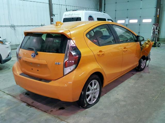 JTDKDTB38F1086845 - 2015 TOYOTA PRIUS C ORANGE photo 4