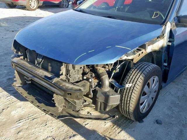 3VW2K7AJ9FM419017 - 2015 VOLKSWAGEN JETTA BASE BLUE photo 9