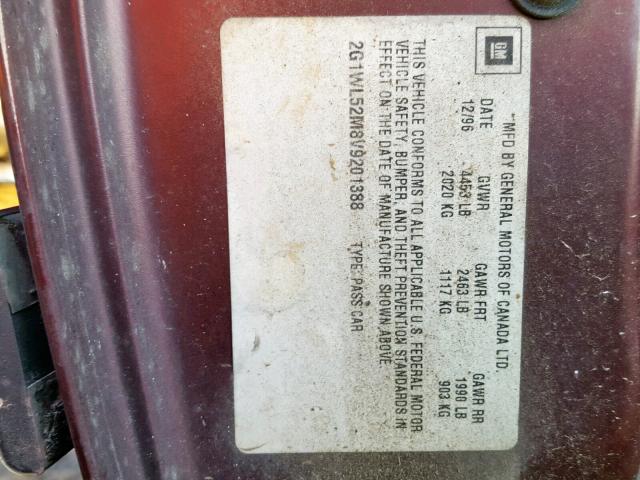 2G1WL52M8V9201388 - 1997 CHEVROLET LUMINA BAS 红色 照片 10