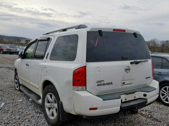 5N1BA0NC9BN618380 - 2011 NISSAN ARMADA SV WHITE photo 3