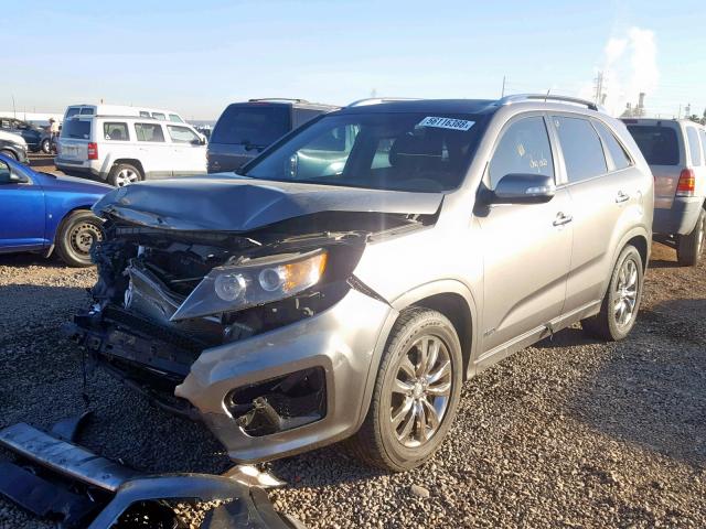 5XYKWDA26BG131655 - 2011 KIA SORENTO SX GRAY photo 2