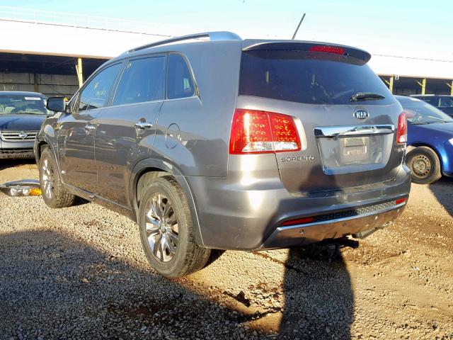 5XYKWDA26BG131655 - 2011 KIA SORENTO SX GRAY photo 3