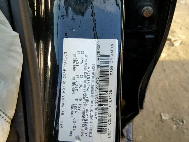 JM1BL1S5XA1226296 - 2010 MAZDA 3 S BLACK photo 10