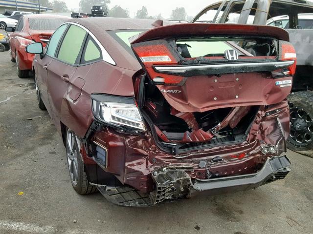 JHMZC5F3XJC006335 - 2018 HONDA CLARITY TO MAROON photo 3