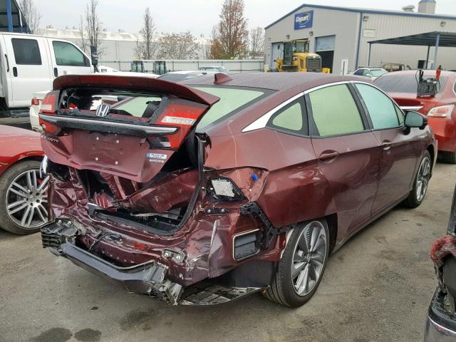 JHMZC5F3XJC006335 - 2018 HONDA CLARITY TO MAROON photo 4