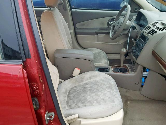 1G1ZT54855F201630 - 2005 CHEVROLET MALIBU LS მუქწითელი ფოტო 5