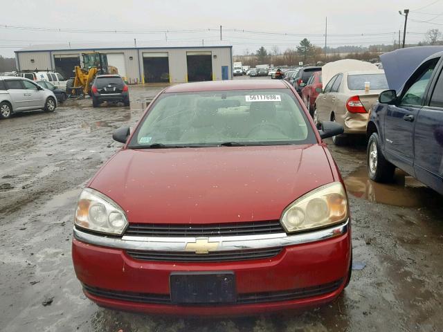 1G1ZT54855F201630 - 2005 CHEVROLET MALIBU LS მუქწითელი ფოტო 9
