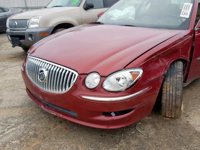 2G4WC582691227940 - 2009 BUICK LACROSSE C BURGUNDY photo 9